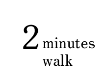 2 minutes walk